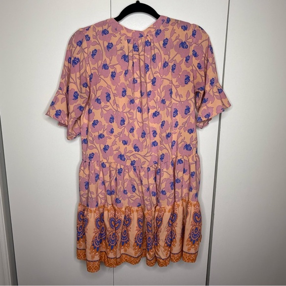Petal and Pup Carlton Floral Boho Dress Orange Pink blue US 8 - Picture 7 of 9